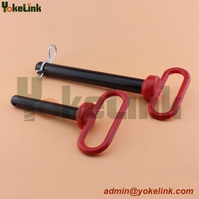 Quality Double hitch pins with the red plastisol-coated head for tractor