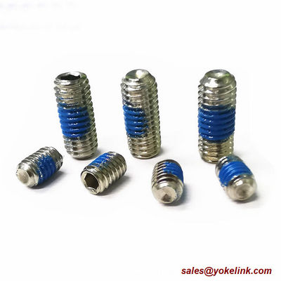 ASME B18.3, DIN 915 Alloy Steel Socket Set screws with Dog Point, Nylok patch