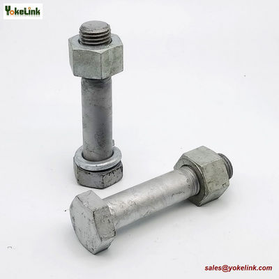 5/8" ASTM F3125 Grade A325 Hot Dipped Galvanized Steel Structural Bolt w/A563 DH Nut & F436 Washer