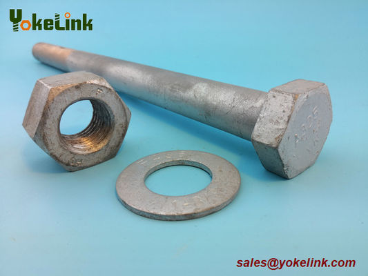 1-1/8" ASTM F3125 Grade A325 Hot Dipped Galvanized Steel Structural Bolt w/A563 DH Nut & F436 Washer