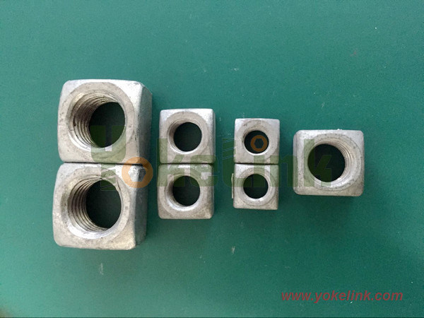 Hot forging square nut 1 1/2'' big size with tapped thread