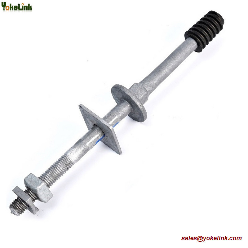 Long Shark / Short Shark Forged steel Crossarm Insulator Pin with Nylon thread For line hardware