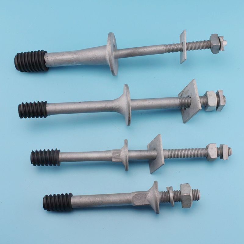 Long Shark / Short Shark Forged steel Crossarm Insulator Pin with Nylon thread For line hardware
