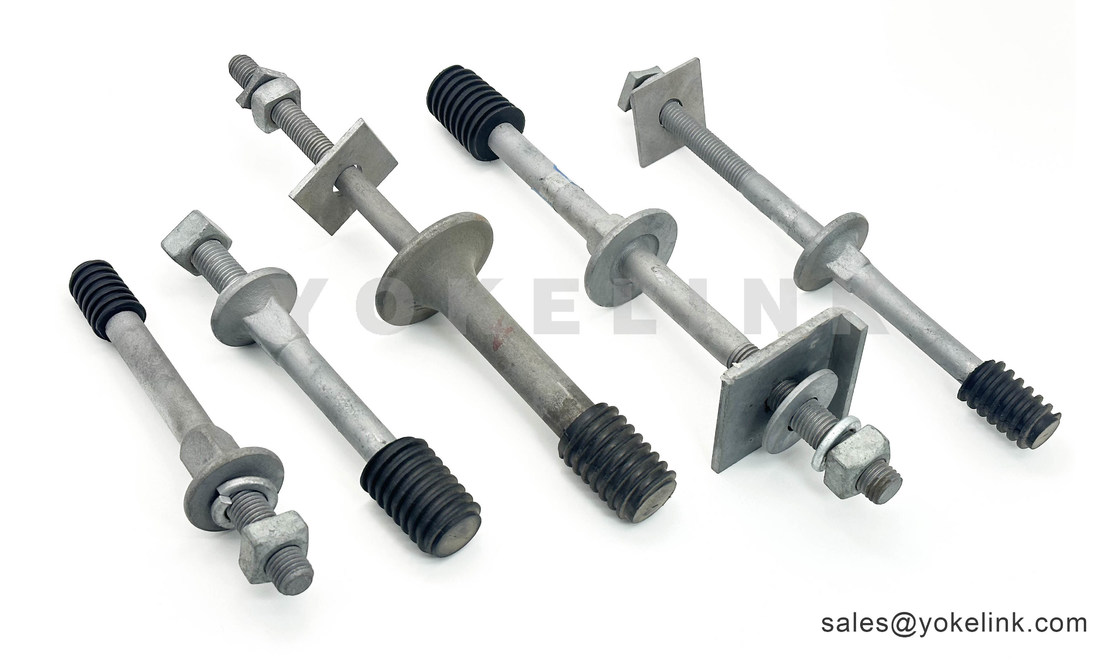 Crossarm Insulator Pin Pole Line Hardware With 1"Nylon Thread Insulator Pin